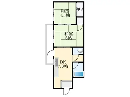 深井駅前マンション(2DK/3階)の間取り写真