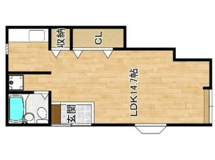 鈴蘭台北町2丁目テラス(1LDK/1階)の間取り写真