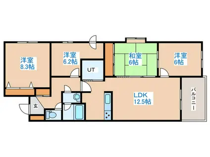 FIRSTCITY稲積公園(4LDK/4階)の間取り写真