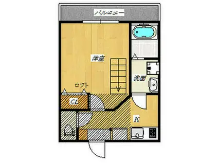 ケーティーアイレジデンス魚崎(1K/2階)の間取り写真