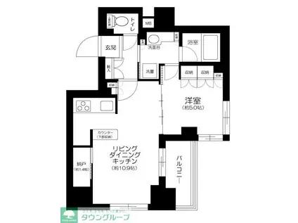 プレミスト日本橋浜町リデアル(1LDK/3階)の間取り写真