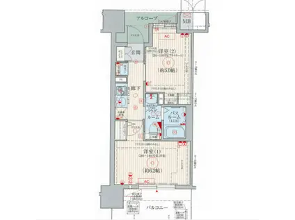 エステムプラザ神戸西Ⅴミラージュ(2K/3階)の間取り写真