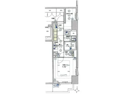 GENOVIA西大島GREEN VEIL(1SK/6階)の間取り写真