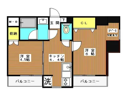 ウィンドワードMA(2K/5階)の間取り写真