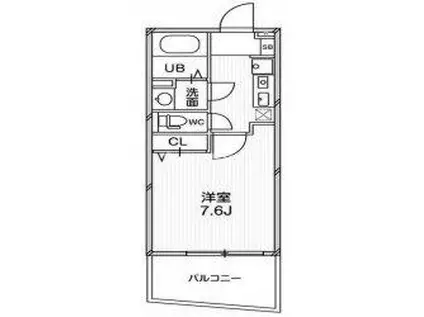 ルクレ阿波座レジデンス(1K/4階)の間取り写真