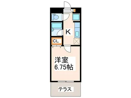 新南部館(1K/1階)の間取り写真