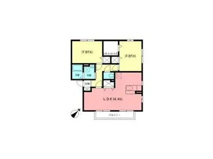 キャピタルコート(2LDK/2階)の間取り写真