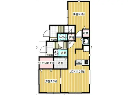 SHINE -シャイン-(2LDK/1階)の間取り写真