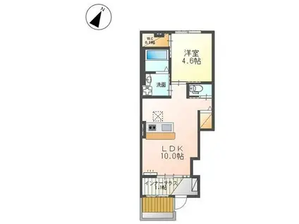 レジデンス牛久保(1LDK/1階)の間取り写真