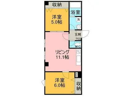 EL MIRADOR(2DK/5階)の間取り写真