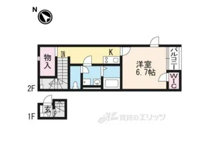 レオネクストアミーゴⅡ(1K/2階)の間取り写真