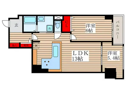 グリーンホームズII(2LDK/2階)の間取り写真