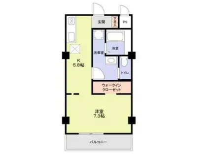 第2住吉ビル(1DK/5階)の間取り写真