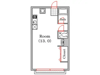 難波マンション(ワンルーム/3階)の間取り写真