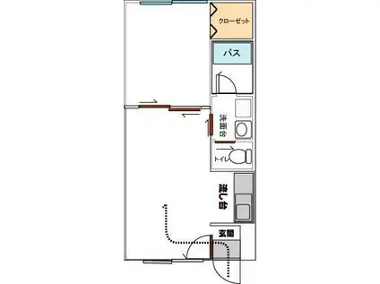 ピュアパレス豊川(1LDK/5階)の間取り写真