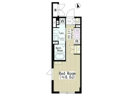 CENTENARIO市谷二十騎町(1K/4階)の間取り写真