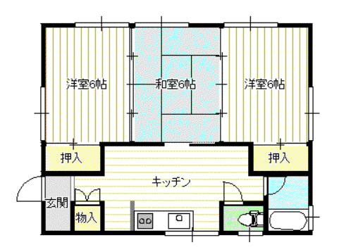 コーポ秀峰S(3K/2階)の間取り写真