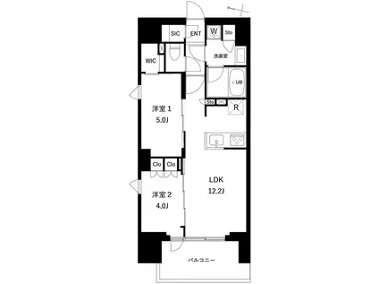 プレディアコート西日暮里(2LDK/4階)の間取り写真
