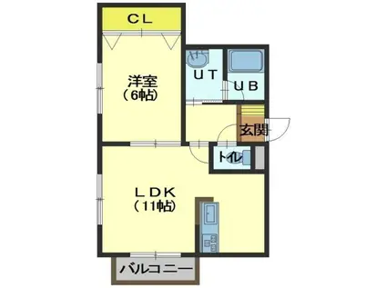 アーバンパレス(1LDK/2階)の間取り写真