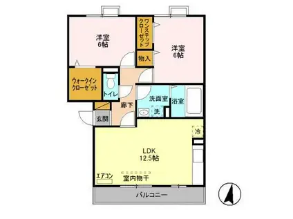 カーサフェリーチェB(2LDK/1階)の間取り写真