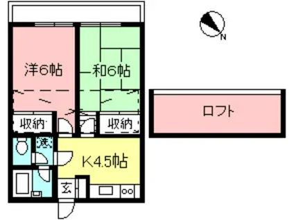 グレースガーデン(2K/2階)の間取り写真