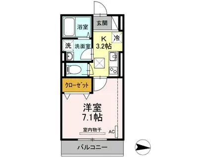 エスペランサ311(1K/1階)の間取り写真