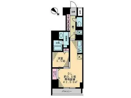 アーク銀座京橋(1LDK/6階)の間取り写真