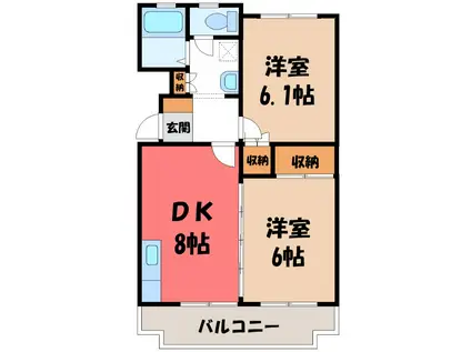 アーバニティー21(2DK/3階)の間取り写真