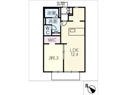 ディアスYTI(1LDK/1階)の間取り写真