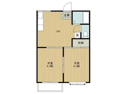 ジョイフル西船2(2DK/1階)の間取り写真