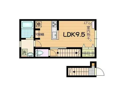 COTAN(ワンルーム/2階)の間取り写真