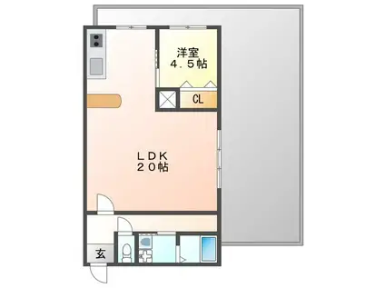 メイゾン神崎(1LDK/5階)の間取り写真