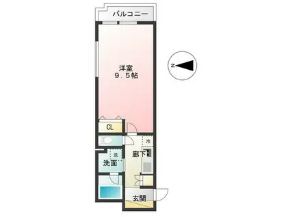 エスポワール糀谷南(1K/2階)の間取り写真