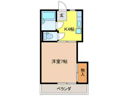 コスモポリス(1K/4階)の間取り写真