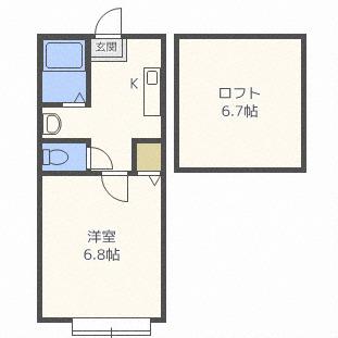 フラット麻生(1LDK/1階)の間取り写真
