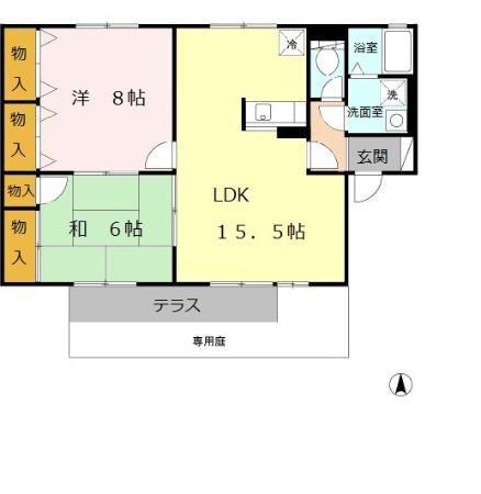 サンアベニュー(2LDK/1階)の間取り写真