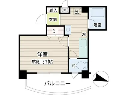 ハイネス新川崎(1K/4階)の間取り写真