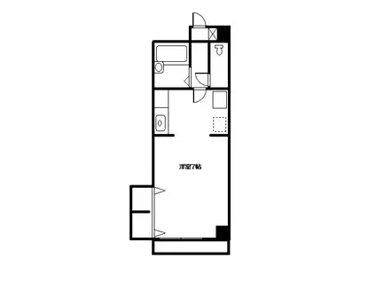 ウエルス光ヶ丘II(ワンルーム/2階)の間取り写真