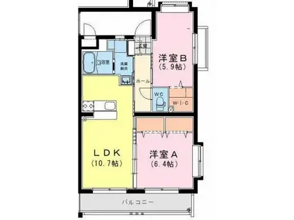 MAISON DE MAUVE(2LDK/3階)の間取り写真