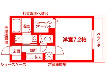 アングレーヌ日吉(1K/2階)の間取り写真