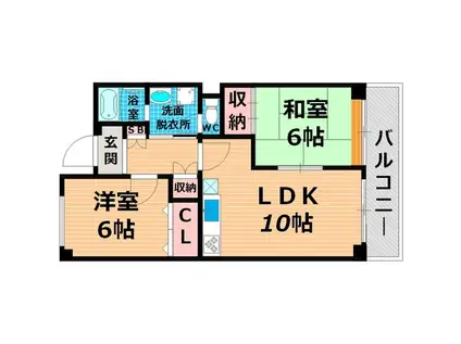 アル・ハイム(2LDK/3階)の間取り写真