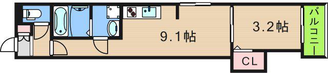 HAQ TERRACE(1LDK/1階)の間取り写真