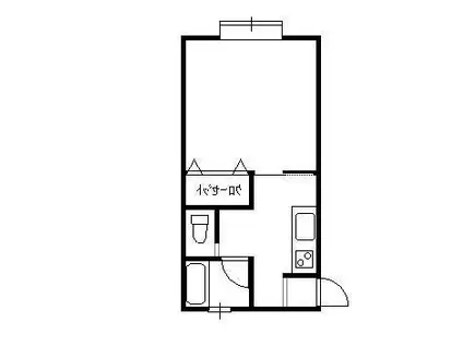 ハピネスつきがおかC(1K/1階)の間取り写真
