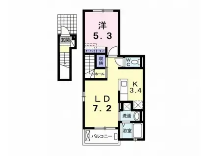 クレイン21II(1LDK/2階)の間取り写真