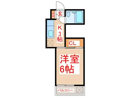 全警ビル(1K/2階)の間取り写真