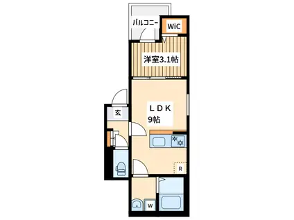 クレイス西八王子2(1LDK/3階)の間取り写真