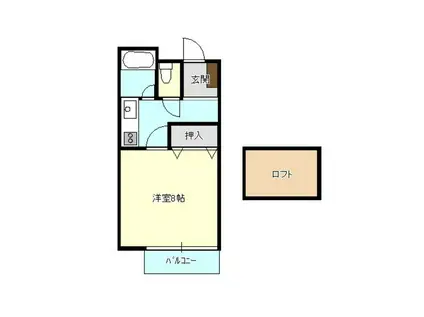 アーバンハイツB(1K/1階)の間取り写真