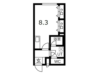 ミラネーゼ大通東 南館(1K/1階)の間取り写真