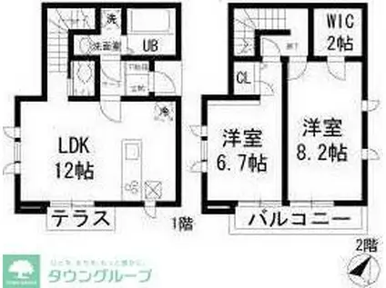 カーサ デルソーレI(2LDK/1階)の間取り写真