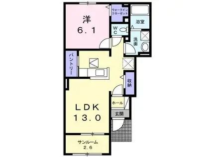 セカンド ステップ(1LDK/1階)の間取り写真